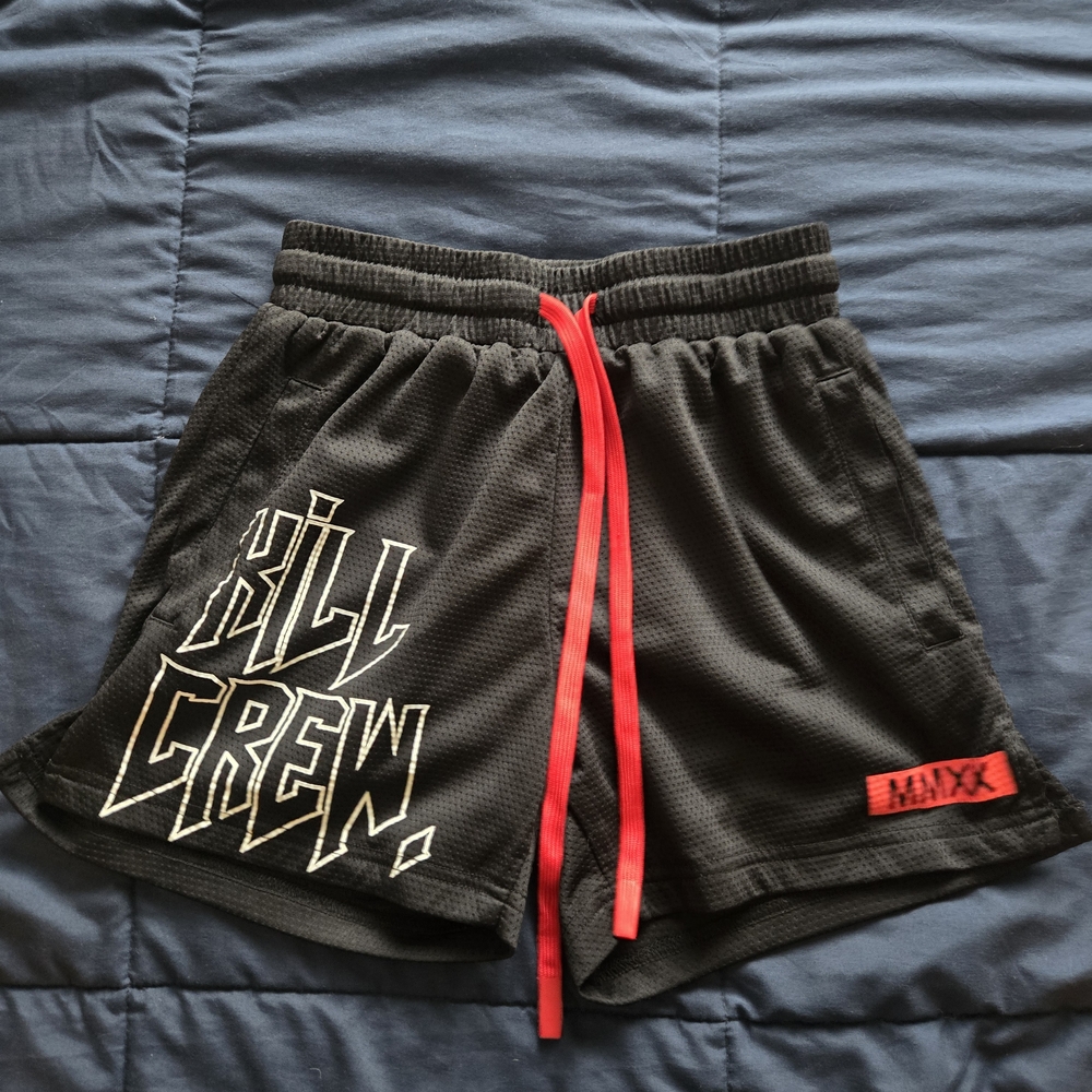 Kill Crew Athletic Shorts with Red Drawstring